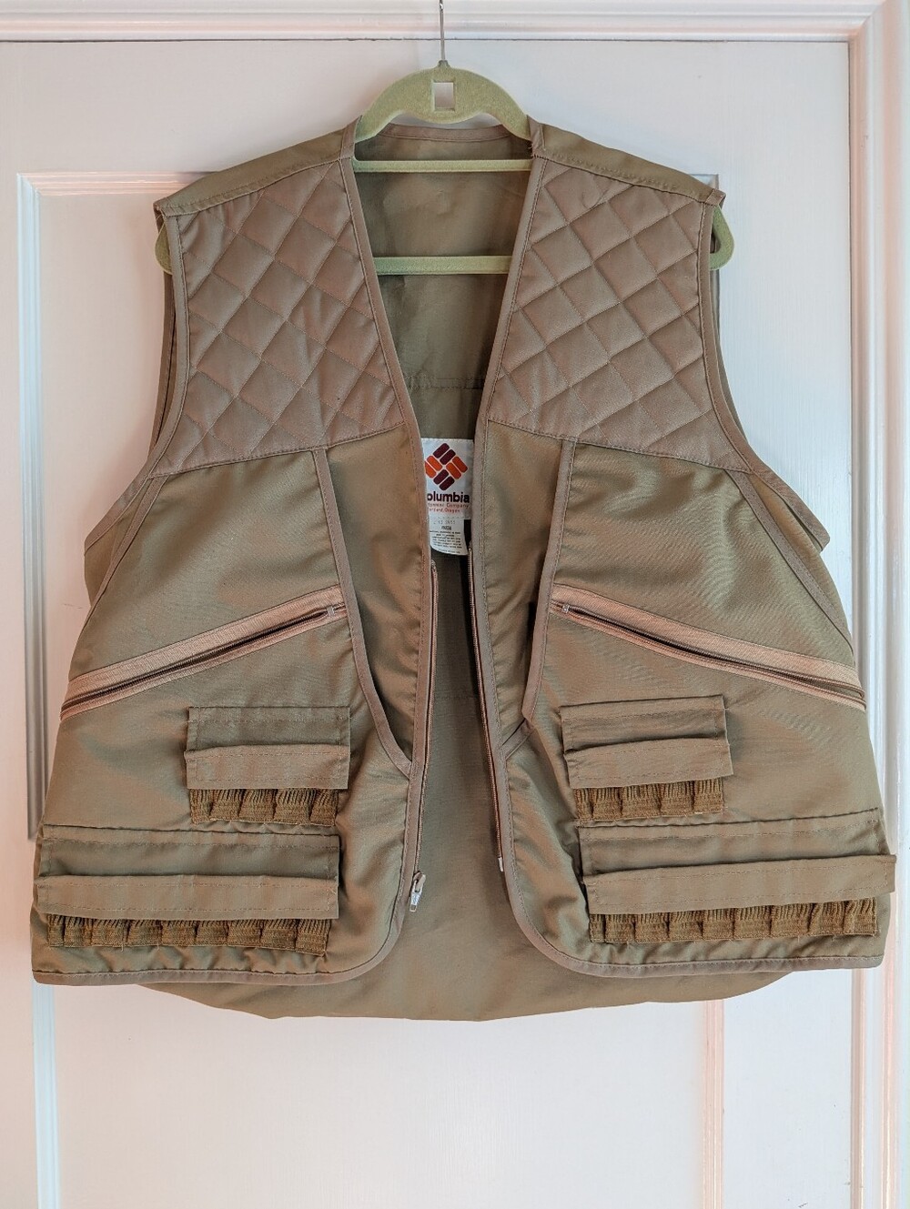 Vintage Columbia Tan Quilted Utility Hunting Vest
